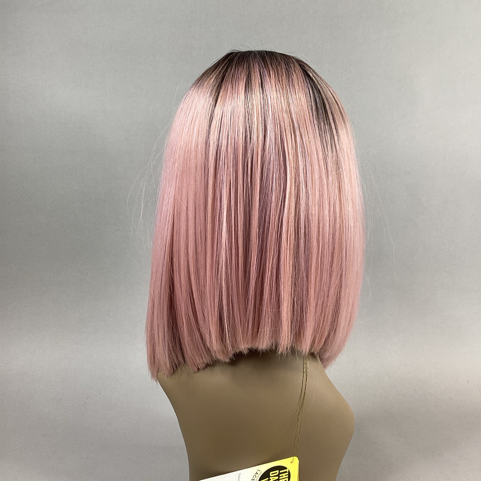 Malia Short Straight #DR4/Rose Gold Dark Brown Premium Synthetic Lace Part Wig