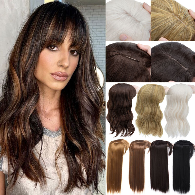 100% Natural AS Human Hair Topper Toupee Clip in Hairpiece Extension For Women