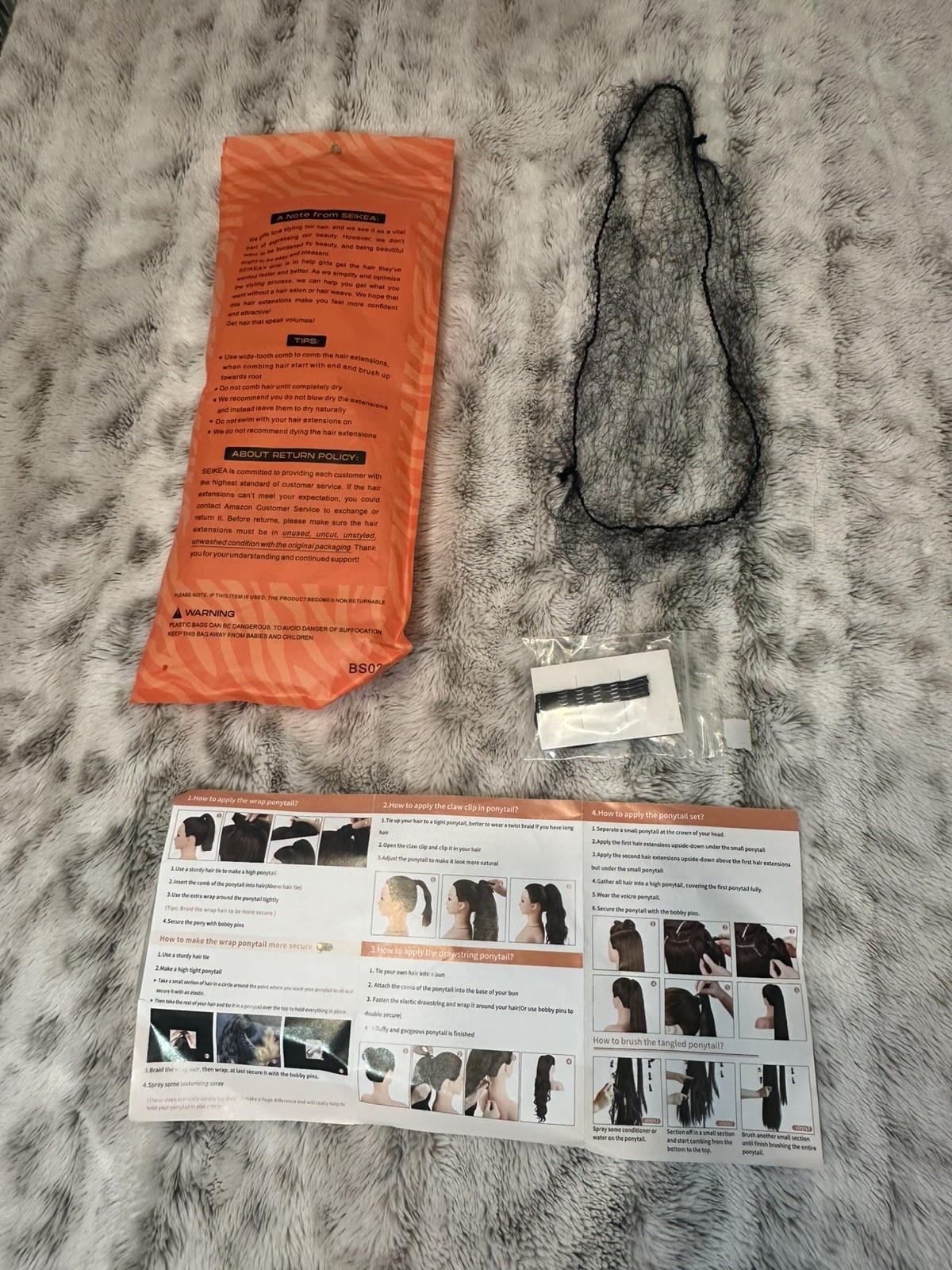 Seikea ExtensionStraight Ponytail Hair Synthetic Used Good Condition Blonde Mix