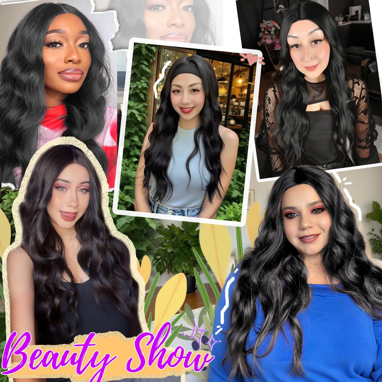 Eawwii Black Long Wavy Wig For Women Pre-Cut Hd Lace Natural Hairline Glueless