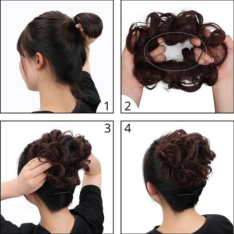 Real Thick Messy Bun Hair Piece Scrunchie 100% Natural Hair Extensions As Human