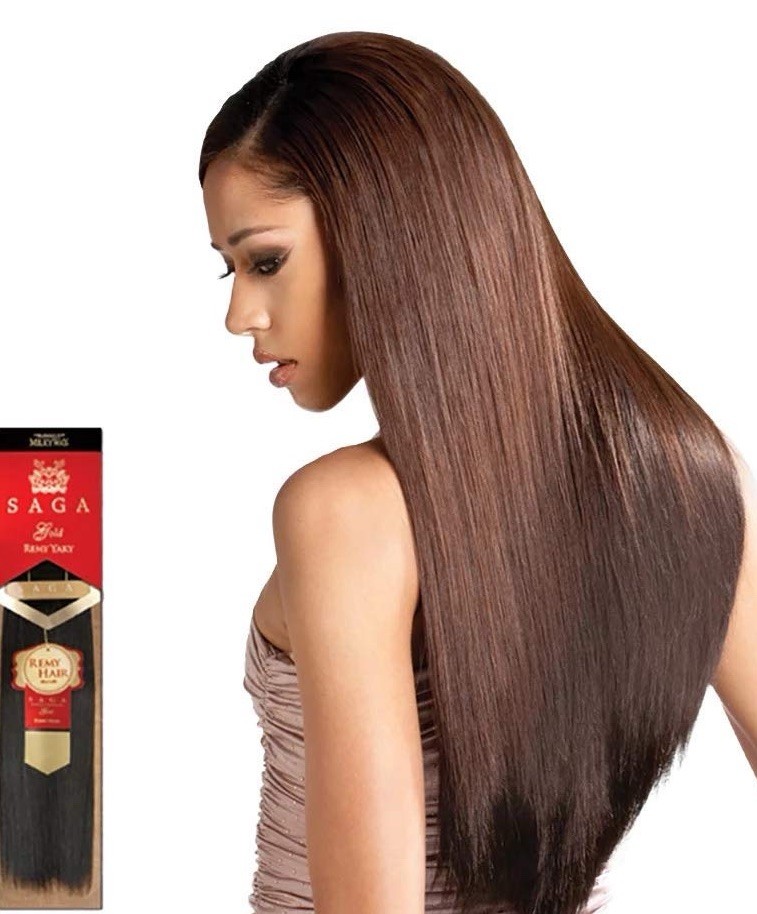 Saga Brazilian Remy Yaki 12” Color 4 Light Brown 100% Human Hair for Weaving