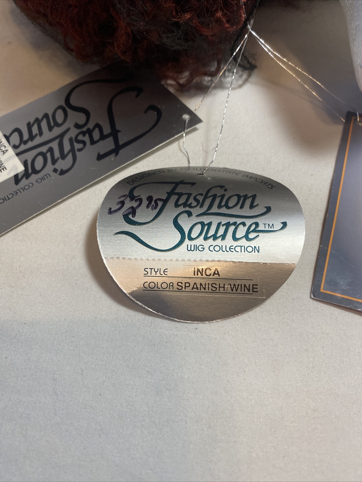 Fashion Source Wig Collection, Inca Style, Spanish/wine color, synthetic New