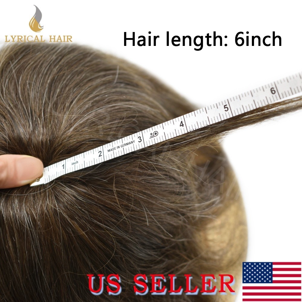 Mens Toupee Hair Replacement System French Lace&PU Breathable Human Hair Piece