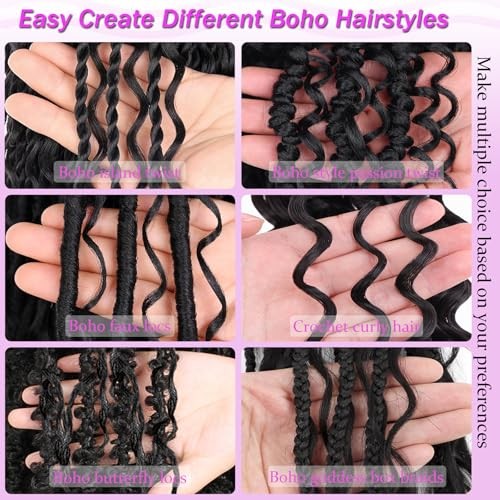 Ocean Wave Crochet Hair 3 Packs 30 Inch Deep Twist 30 Inch (Pack of 3) #1B