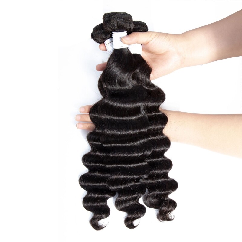 Brazilian 100% Human Hair Loose Deep Bundle 1 Piece Natural Color 10-30inch