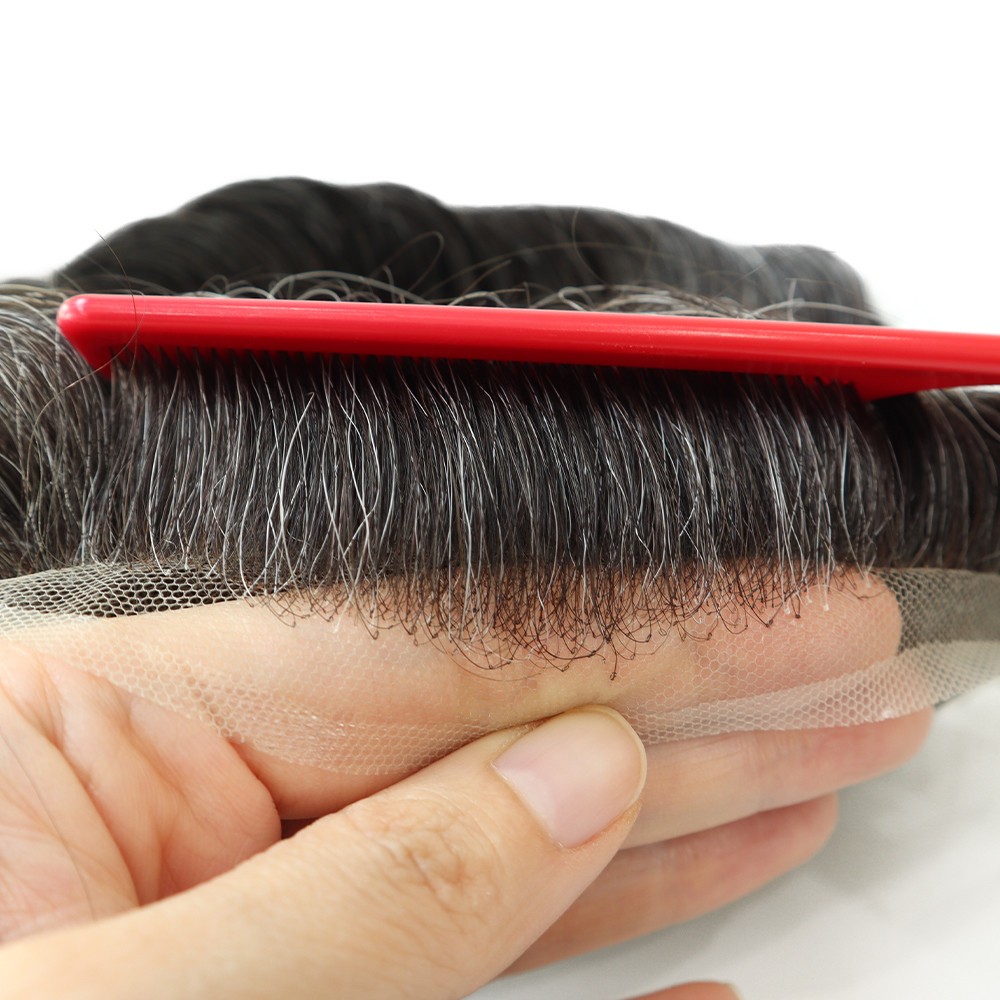 Toupee For Mens Human Hair New! Swiss Lace Replecement System Natural Hairpieces