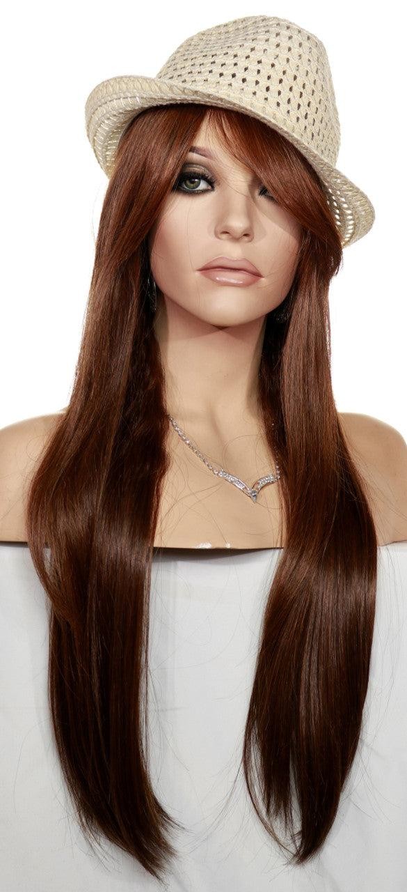Gorgeous Long Straight Human Hair Blend Wig Heat Safe H27430 19 inch