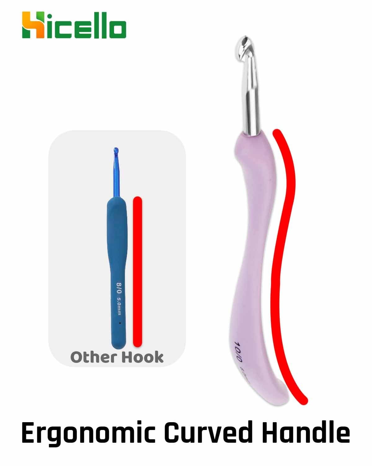 Crochet Hooks Set,Large 2.5,3.0,3.5,4.0,4.5,5.0,5.5,6 millimeters, Multicolor