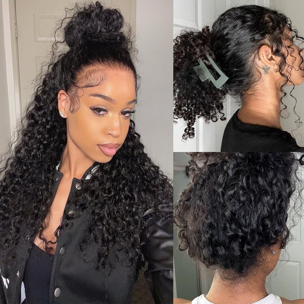 RJAOB Deep Wave 360 Lace Front Wig Human Hair 28″ Invisi Strap HD Full Lace