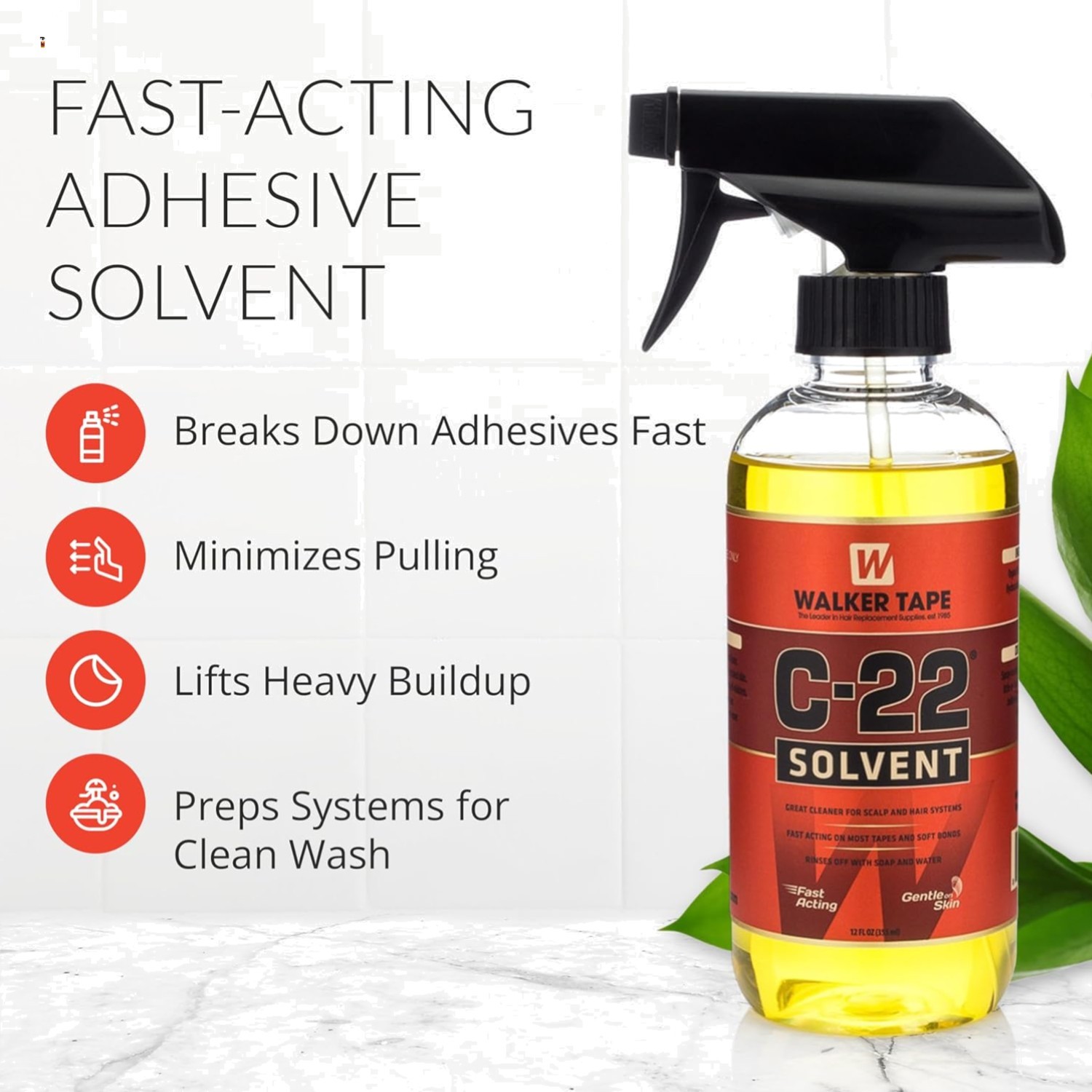 C-22 Adhesive Solvent Spray 12 oz, Fast-Acting Bond Remover for Wig Tape, Lac…