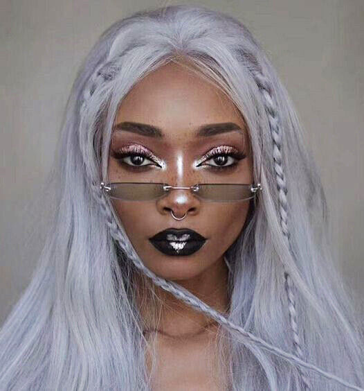 Silver Grey Wig Long Natural Wave Hair Anime Cosplay HalloweenFull Wigs New US