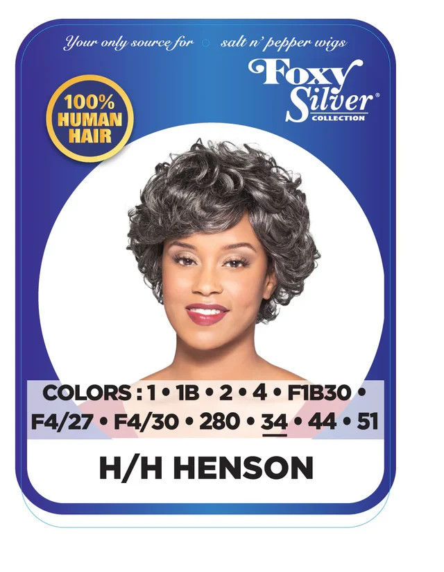 Foxy Silver HENSON, 100% Human Hair Wig, Short, Curly, Fashionable Wig