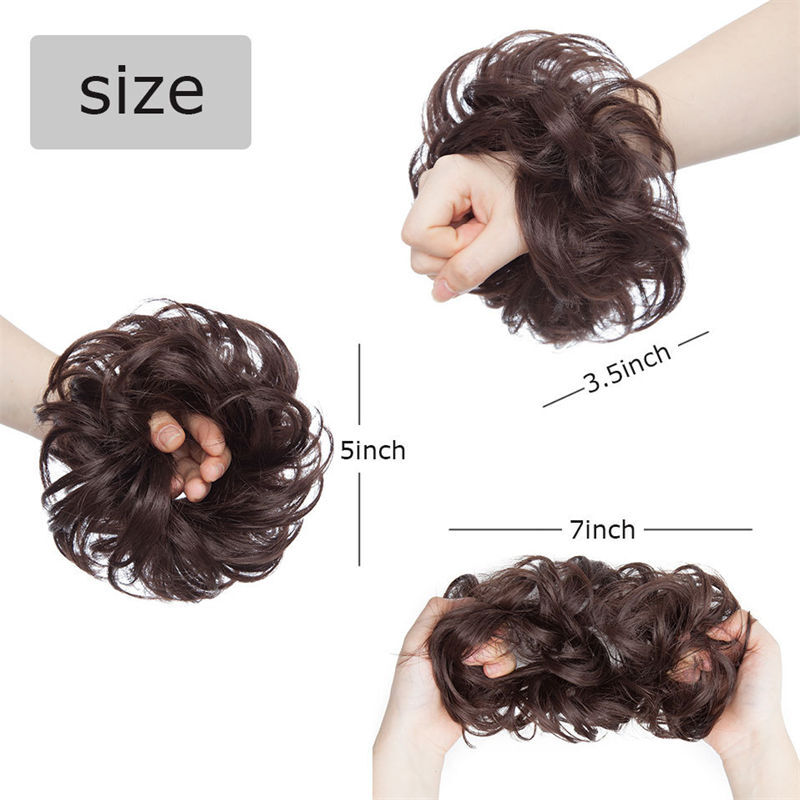 Hair Band Wig Bun Hair Rope Fluffy Hair Band 2024 Chemical Fiber Hair Band Wig