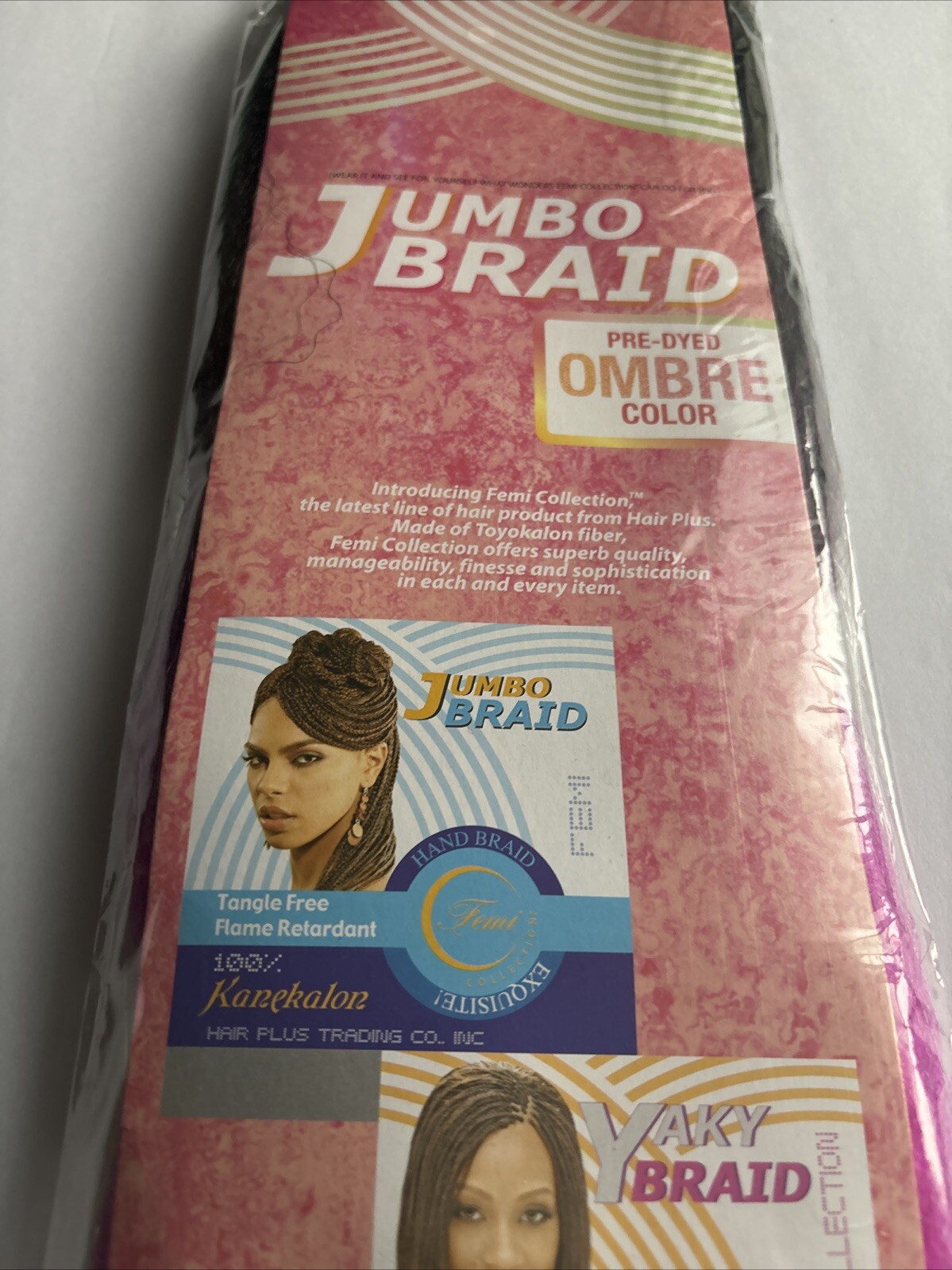 jumbo braid premium soft hair. Remy Feeling Plum Colored Ombré TT1B/plum