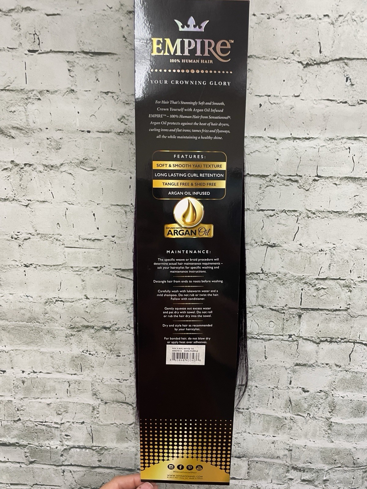 SENSATIONNEL 100% HUMAN HAIR WEAVING – EMPIRE YAKI WVG 14” Dark purple