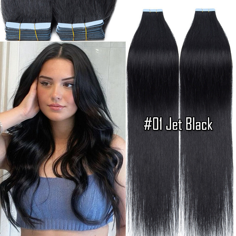Invisible Tape In 100% Real Remy Human Hair Extension Skin Weft THICK 16″-24″ US
