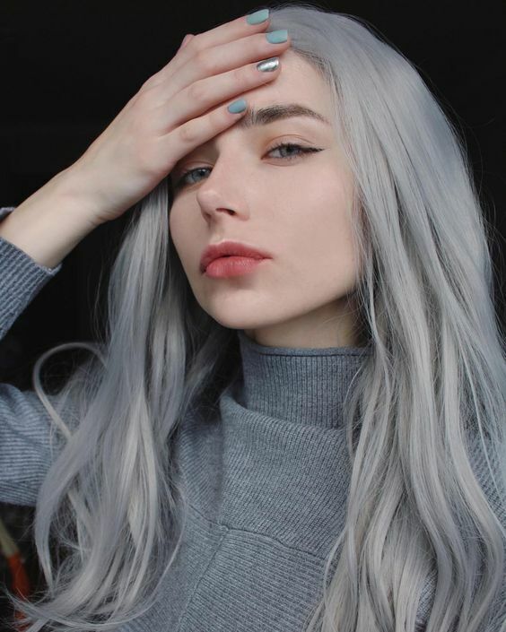 Silver Grey Wig Long Natural Wave Hair Anime Cosplay HalloweenFull Wigs New US