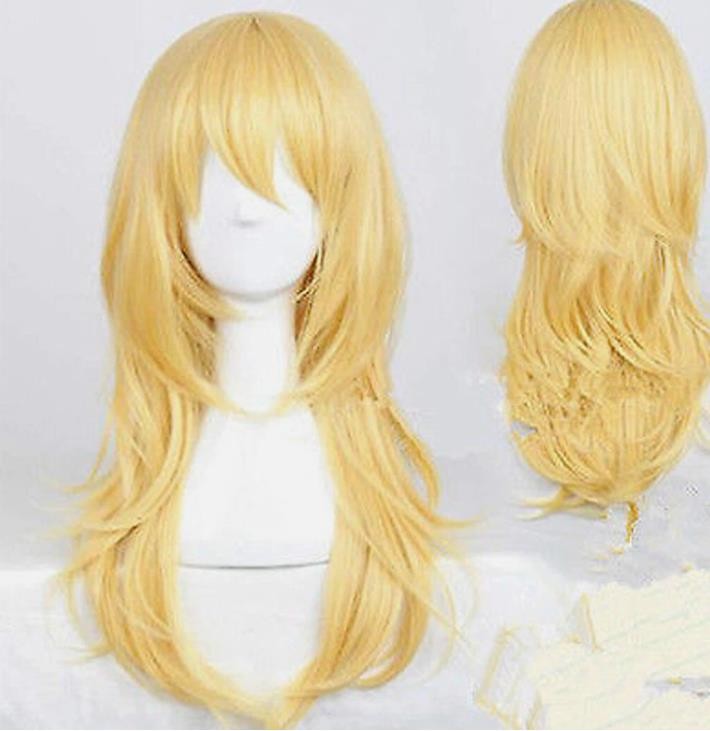 Beautiful yellow Long Blonde Fashion Cosplay Costume Party Wig Full Hair
