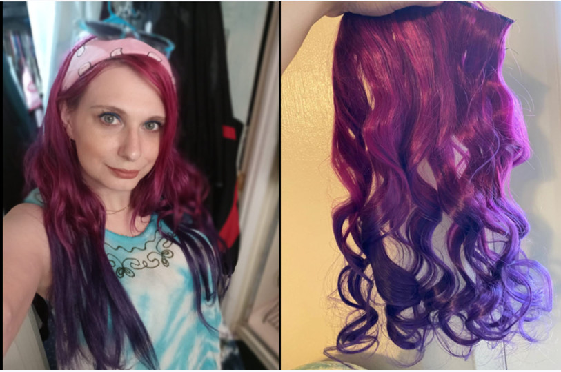 Thick Long Curly Wavy One Piece Clip in on Hair Extensions Ombre Hairpieces