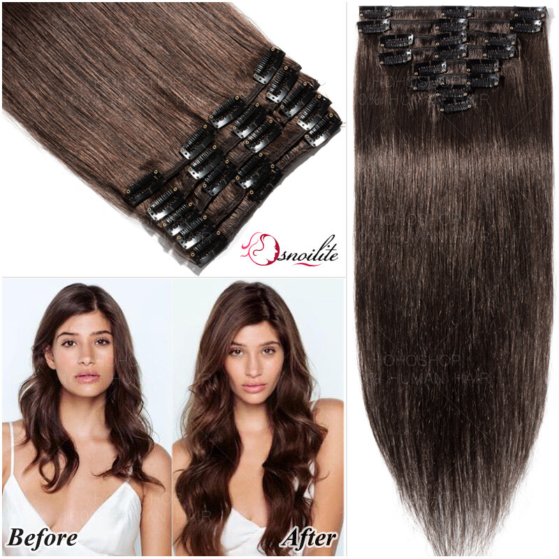 CLEARANCE Clip In 100% Real Remy Human Hair Extensions 8 Pieces Full Head Blonde