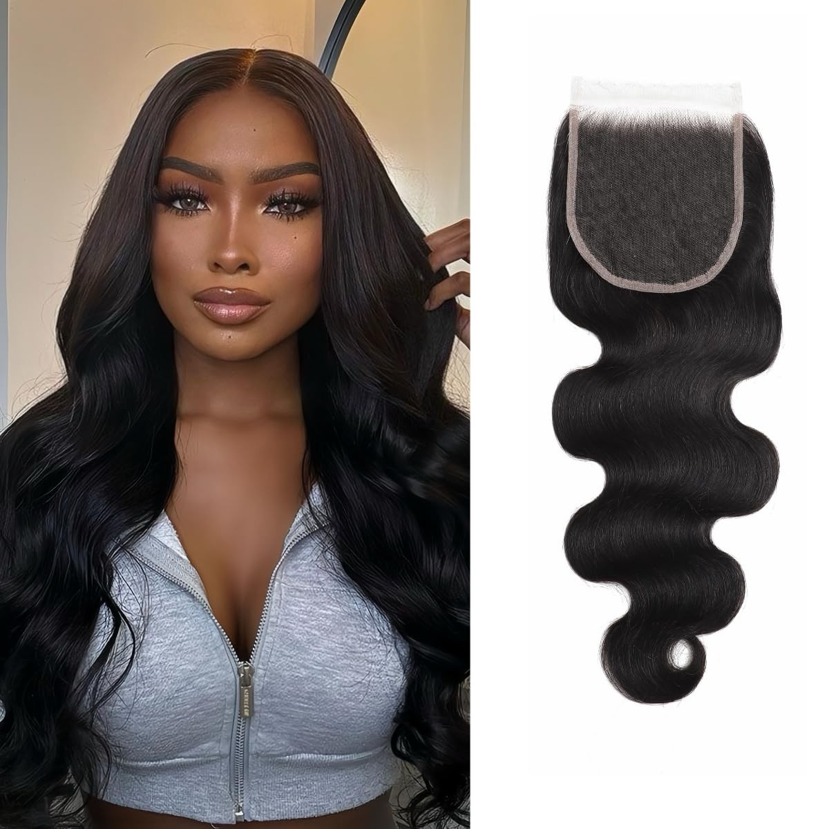 5×5 HD Lace Closure Body Wave Transparent HD Lace Closure Human Hair 12A Brazili