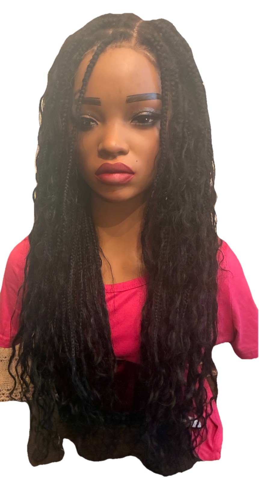 Afro Kinky Base Yaki Texture Boho Braided FullLW With Invisible Drawstring 26”