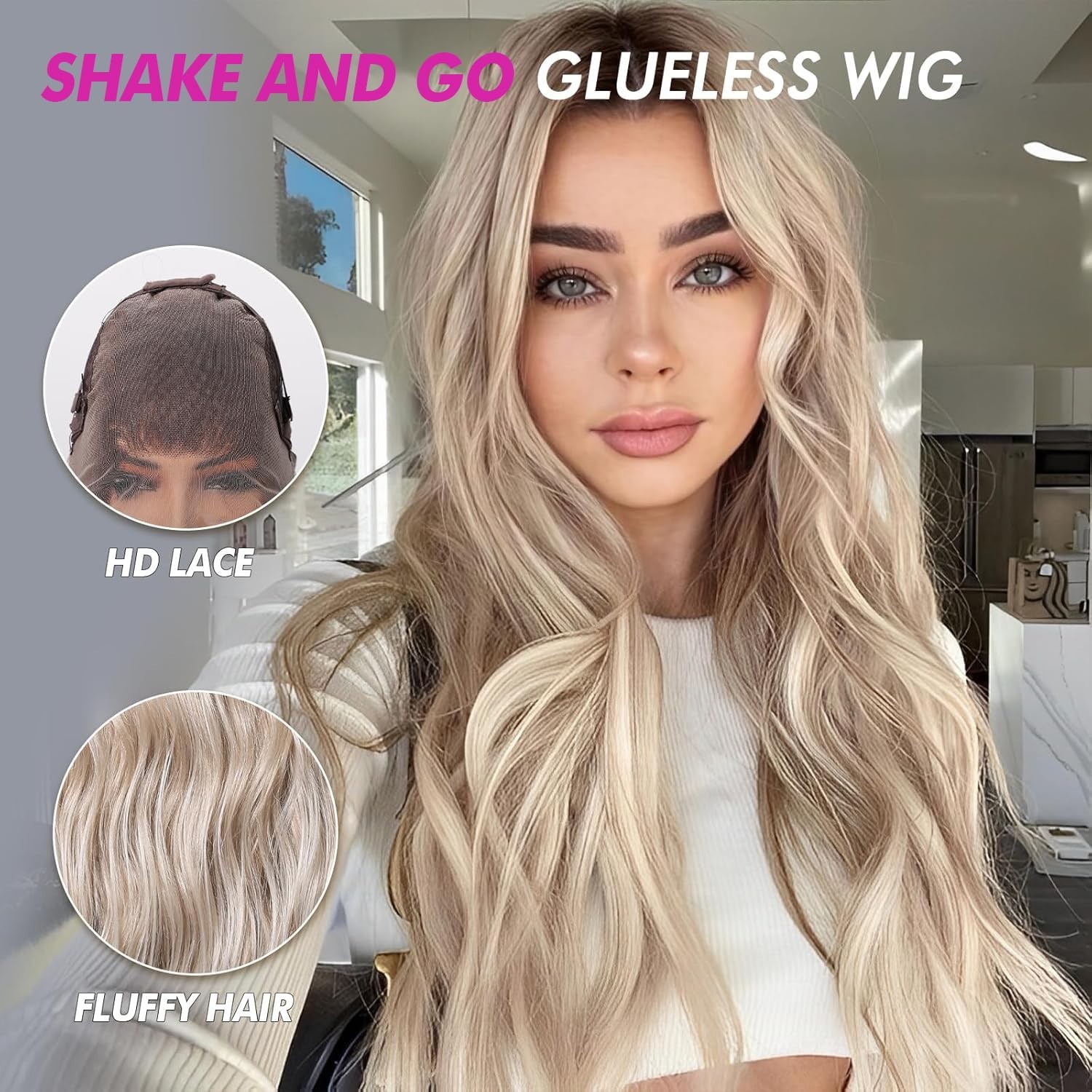 ❤️LACE FRONT WIGS HUMAN HAIR BLENDED BLONDE STRAIGHT