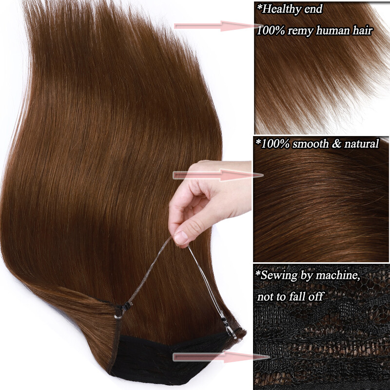 Thick 120G Hidden Long Weft Wire In 100% Remy Human Hair Extensions One Piece A