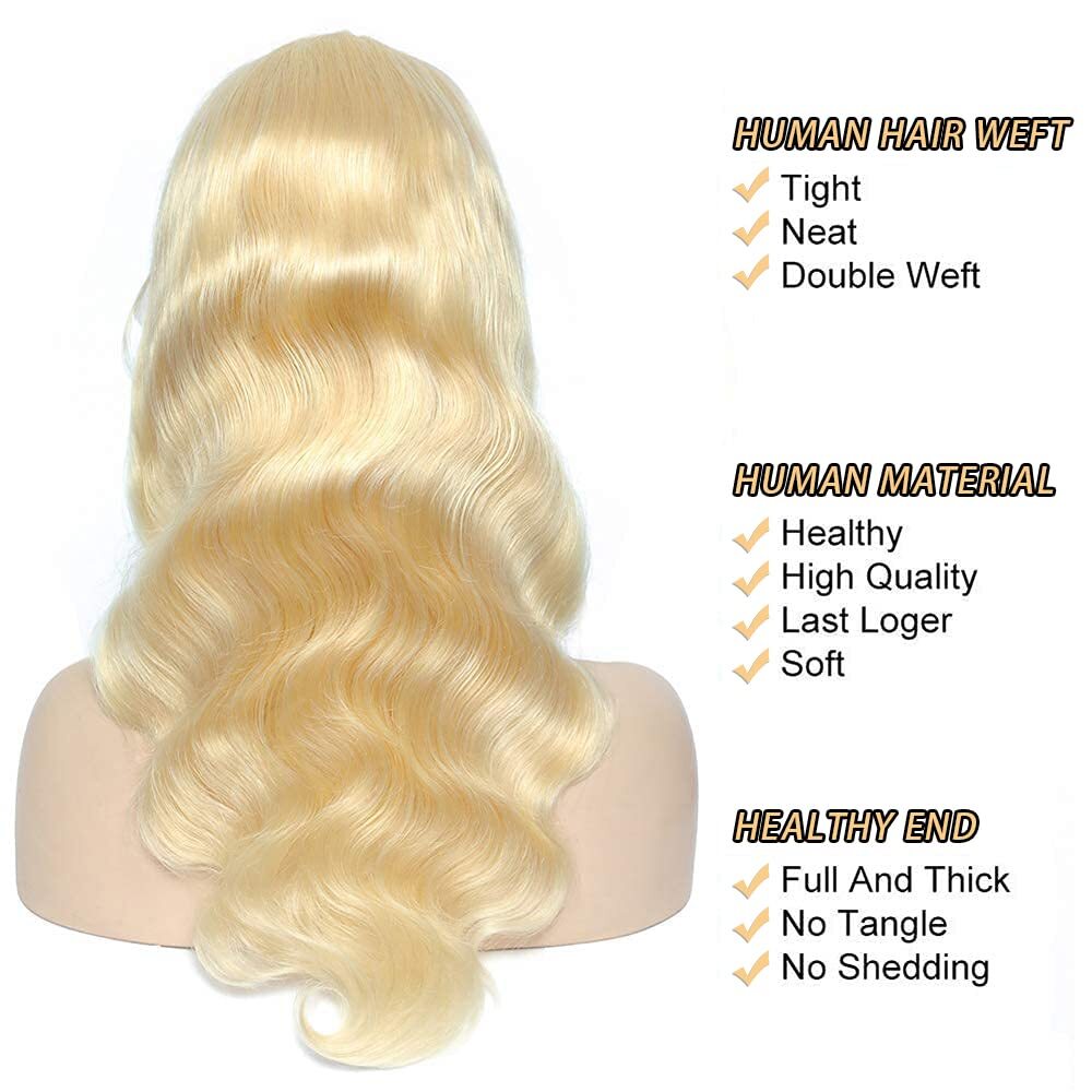 613 Blonde Wig Pre-pluged 13*4 lace frontal blonde wig body wave remy hair
