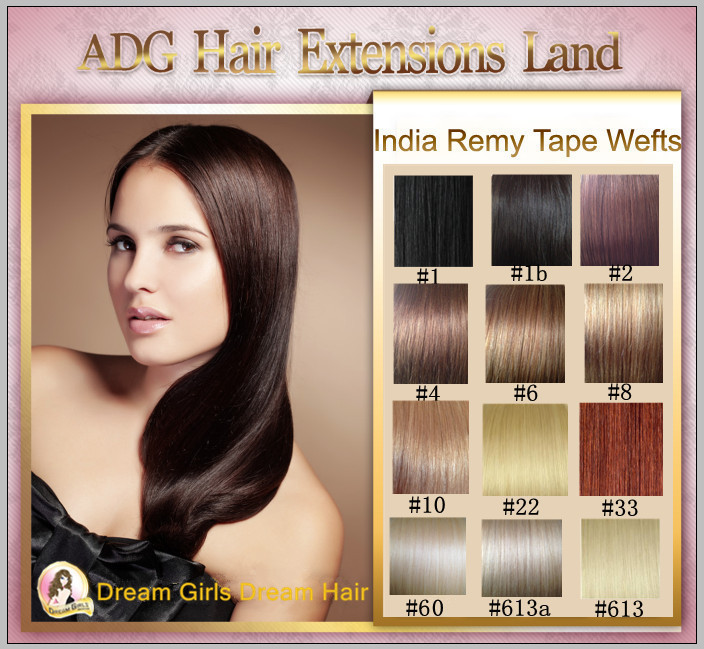 24″ Indian Remy Tape Hair Extenstions Double Drawn 100g Black/Brown/Blonde 40pcs