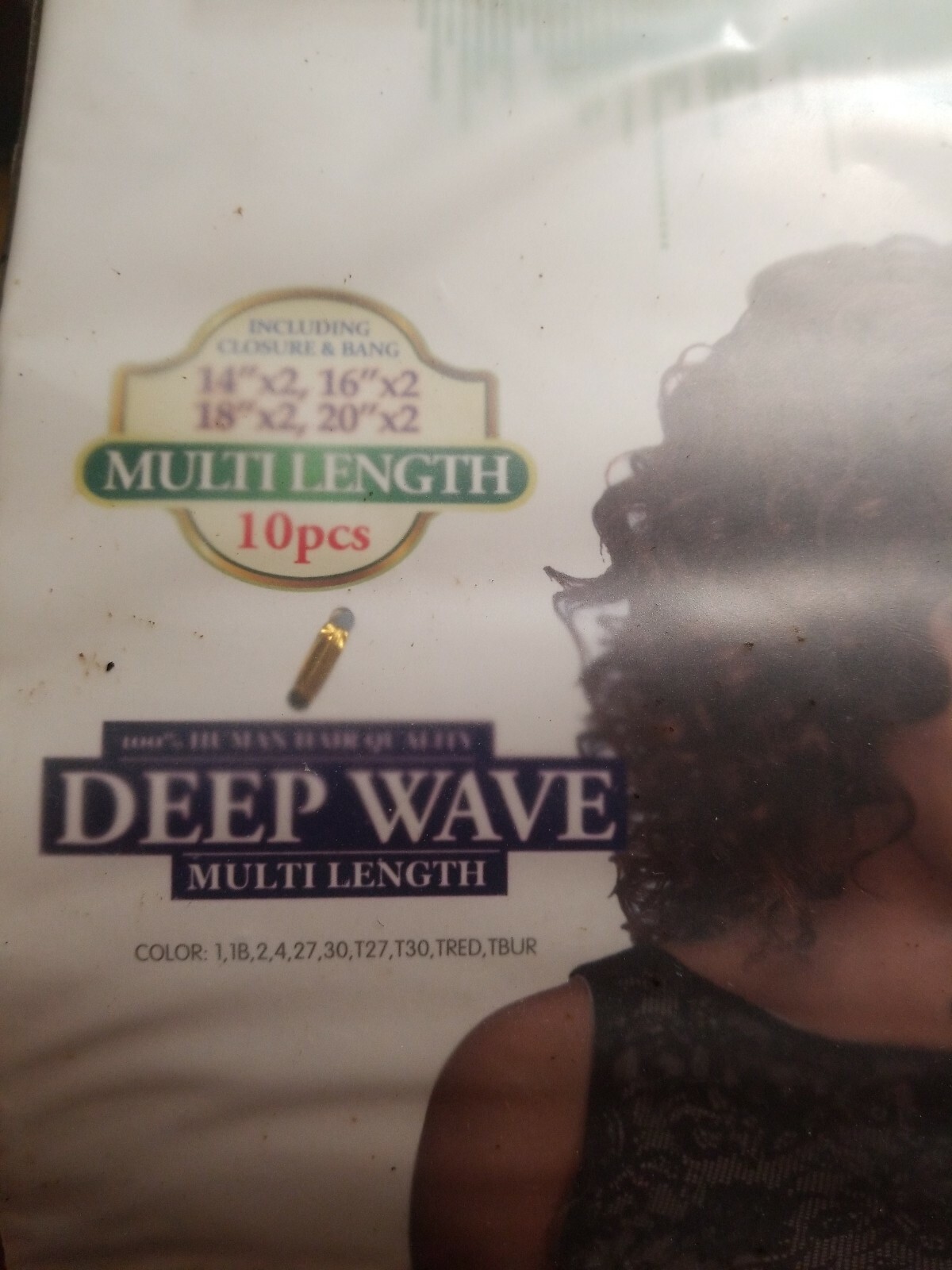 Deep Wave Mulit Length 10 Pc Set. W/ Closure And Bang. 14″ 16″ 18″ & 20″