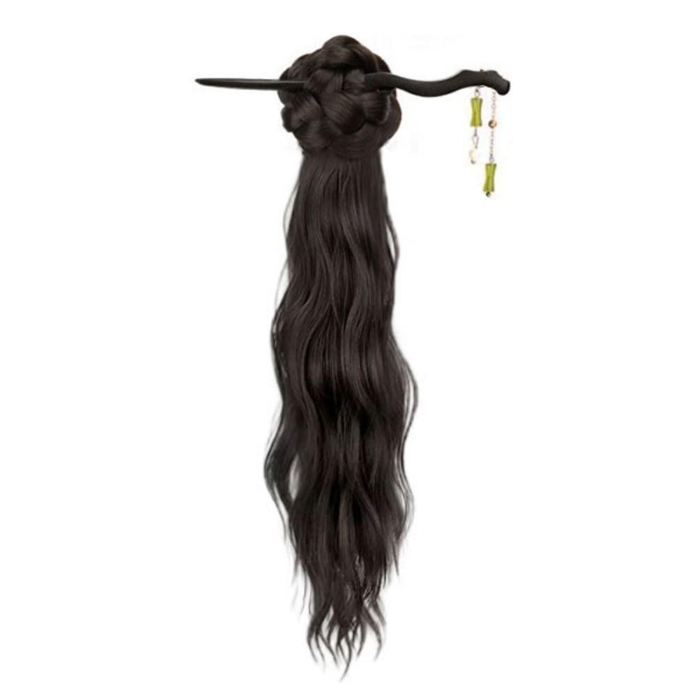Vctitil Ponytail Extension Claw 20in Long Curly Wavy Clip in 20 Inch, color