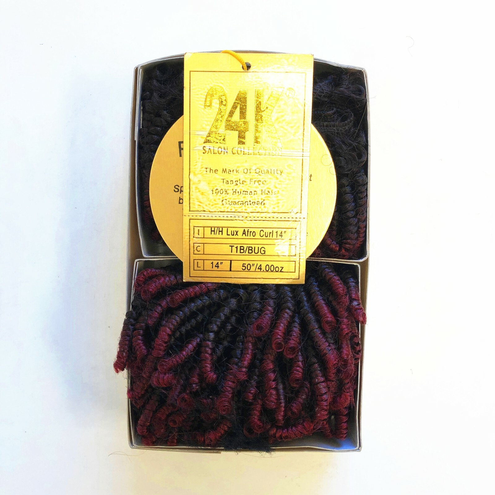 24K Collection Afro Curl Weaving 14” 100% Human Hair 4 oz