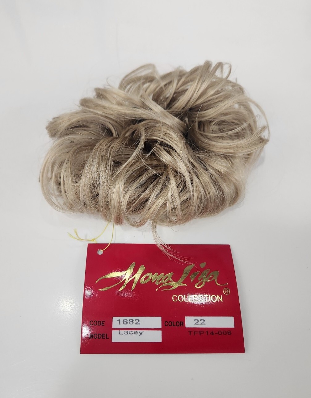 3.5″ Curly Scrunchie Ponytail Synthetic 22 Champagne Blond Messy Bun