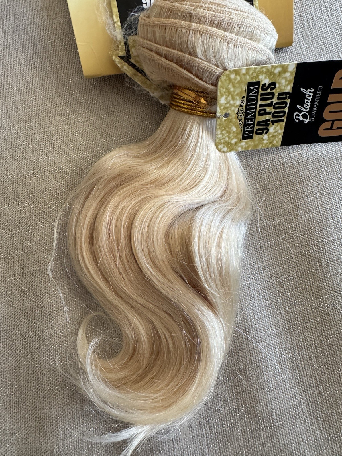 9A Plus Brazilian Virgin Remy Hair Weft 100g 10” Gold Bundle Bleach Safe Wavy