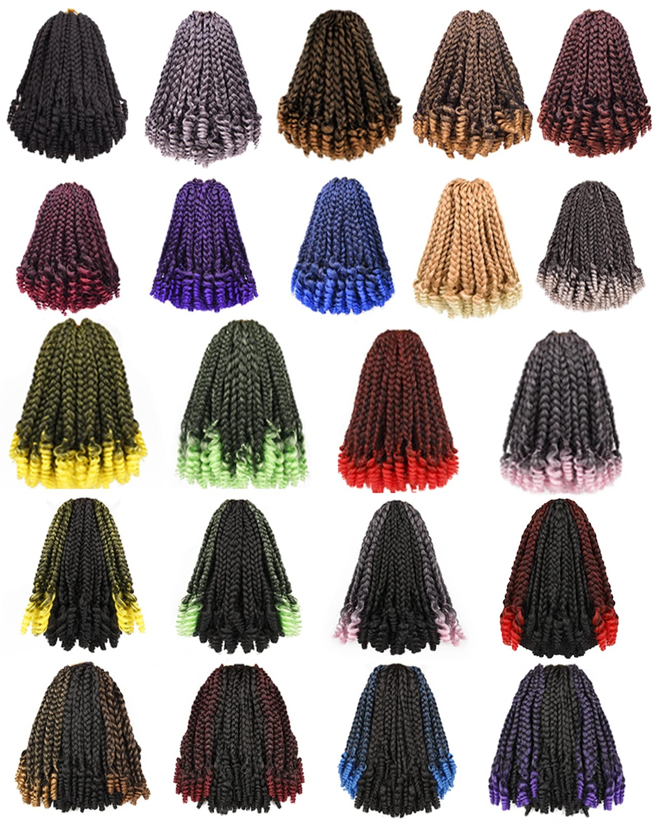 Hahoness 7 Packs 10 Inches Goddess Braid Crochet Hair Toni Curl Ends For Black