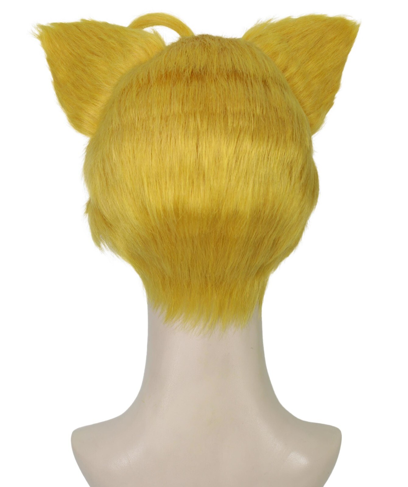 Adult Unisex Video Game Movie Yellow and White Furry Fox Cosplay Wig HW-7053