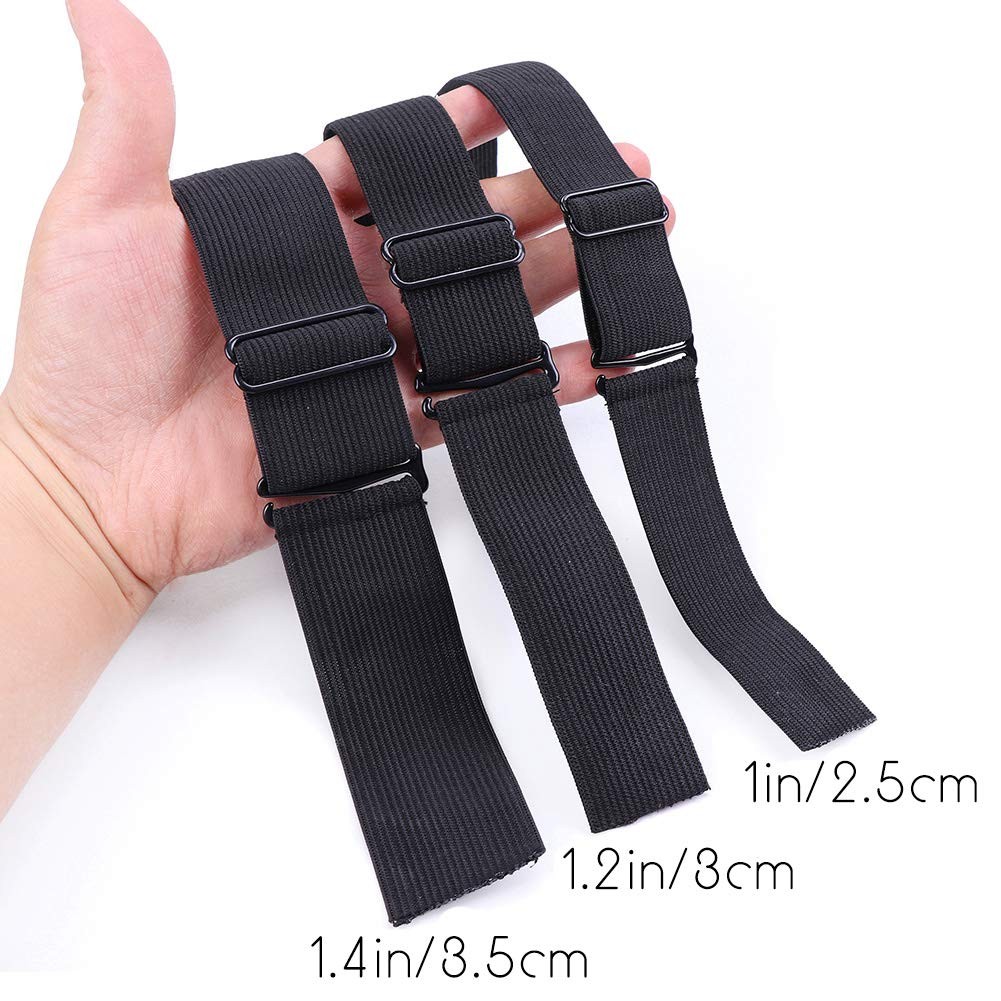 Nvunofry 6 PCS Adjustable Elastic Band for Wig Making 1.4 x 12.2 Inch, Black