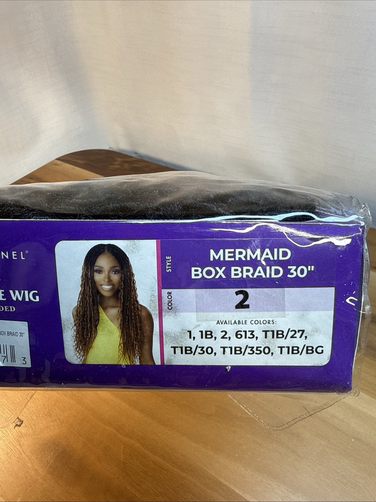 New Sensationnel Cloud 9 / 4X4 Braided Lace Wig Mermaid Box Braid 30″ Dark Brown