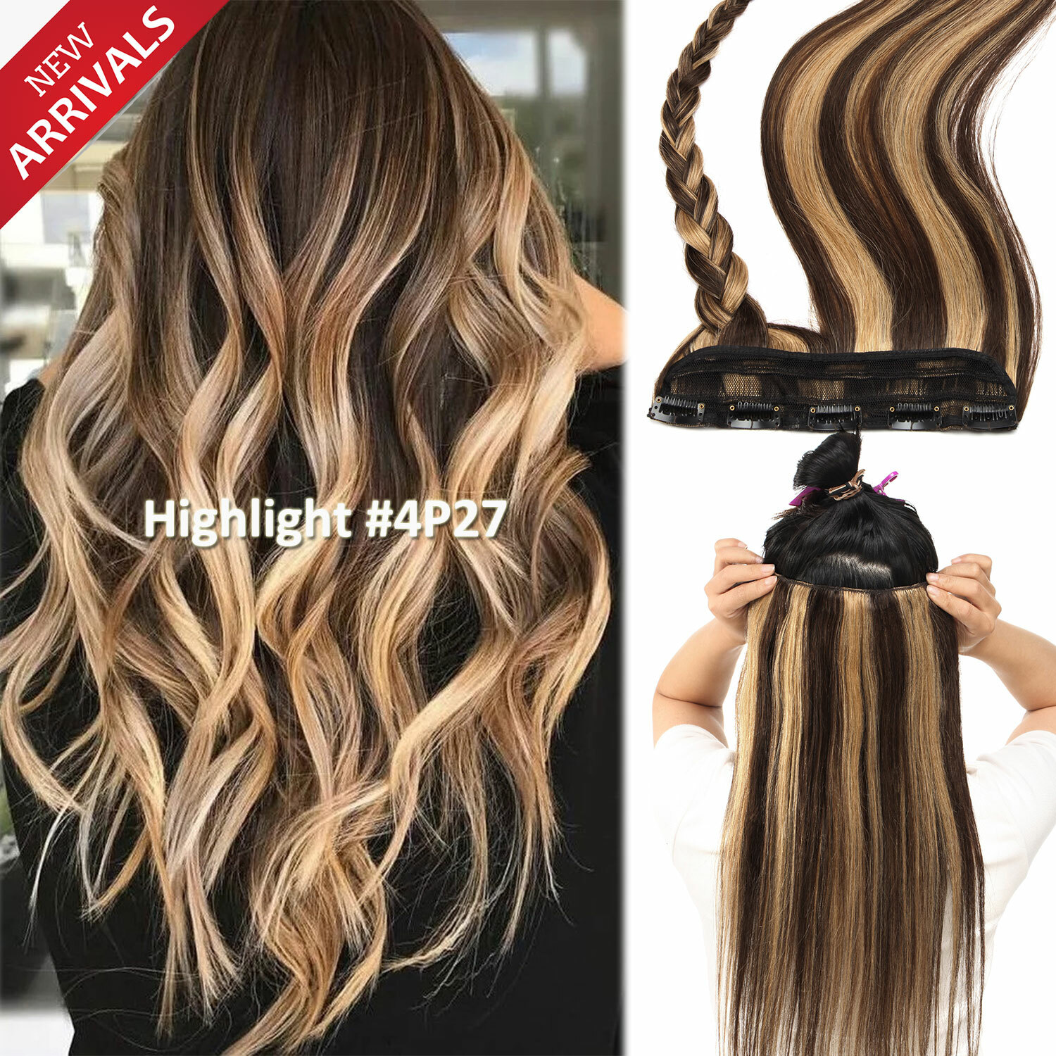 CLEARANCE V Shape One Piece Clip in 100% Remy Human Hair Extensions Thick Weft