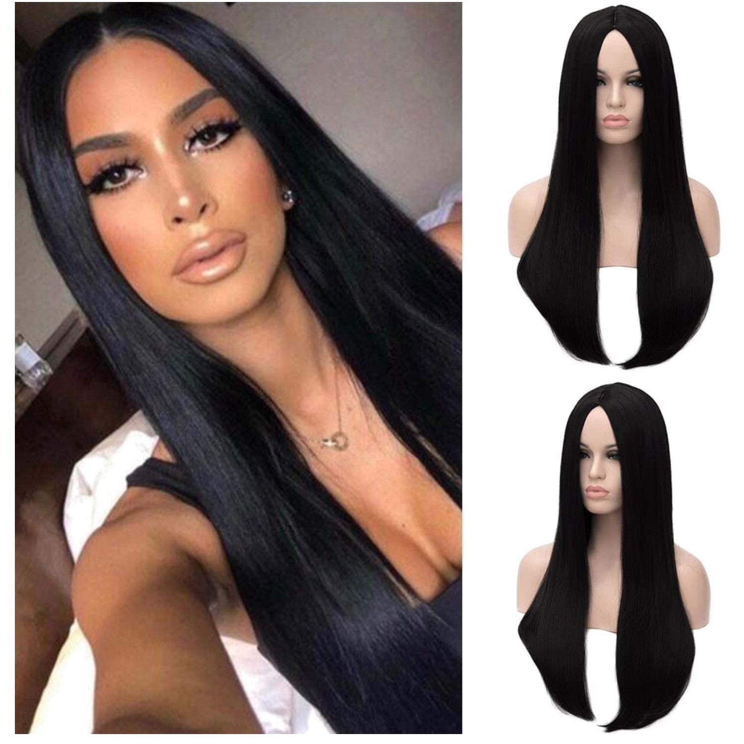 Natural-Looking Black Wig for Women