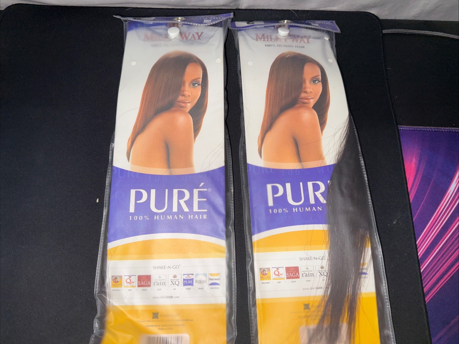 2 Packs Milky Way Remy Pure 100% Human Hair Yaky Weave 10”• Color 2
