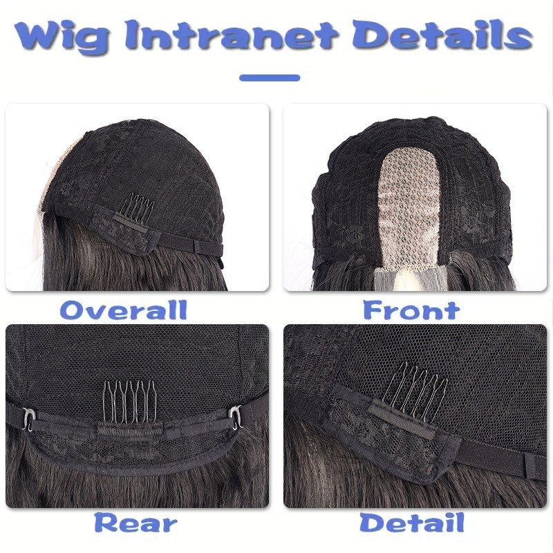 Black Long Curly Lace Front Hand Tied Heat Resistant Synthetic Wig for Women