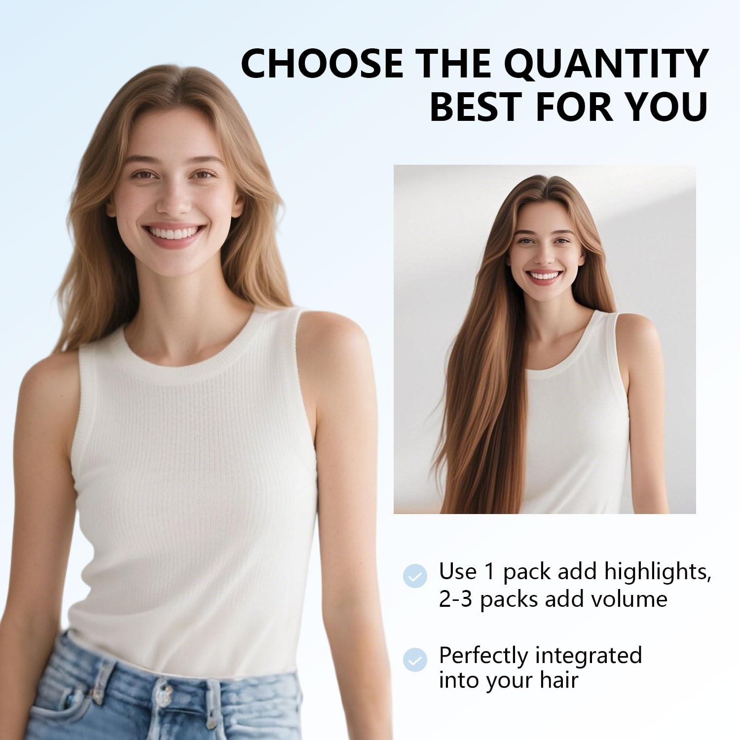 Clip in Hair Extensions Real Human Hair, 18inch 120g 7Pcs 3/8/22 Walnut Brown…