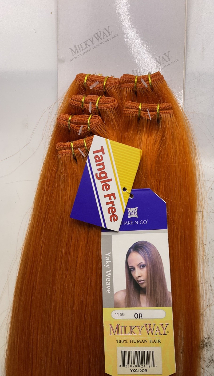 Milky Way 100% Human Hair Yaky Weave 12″ Color: OR