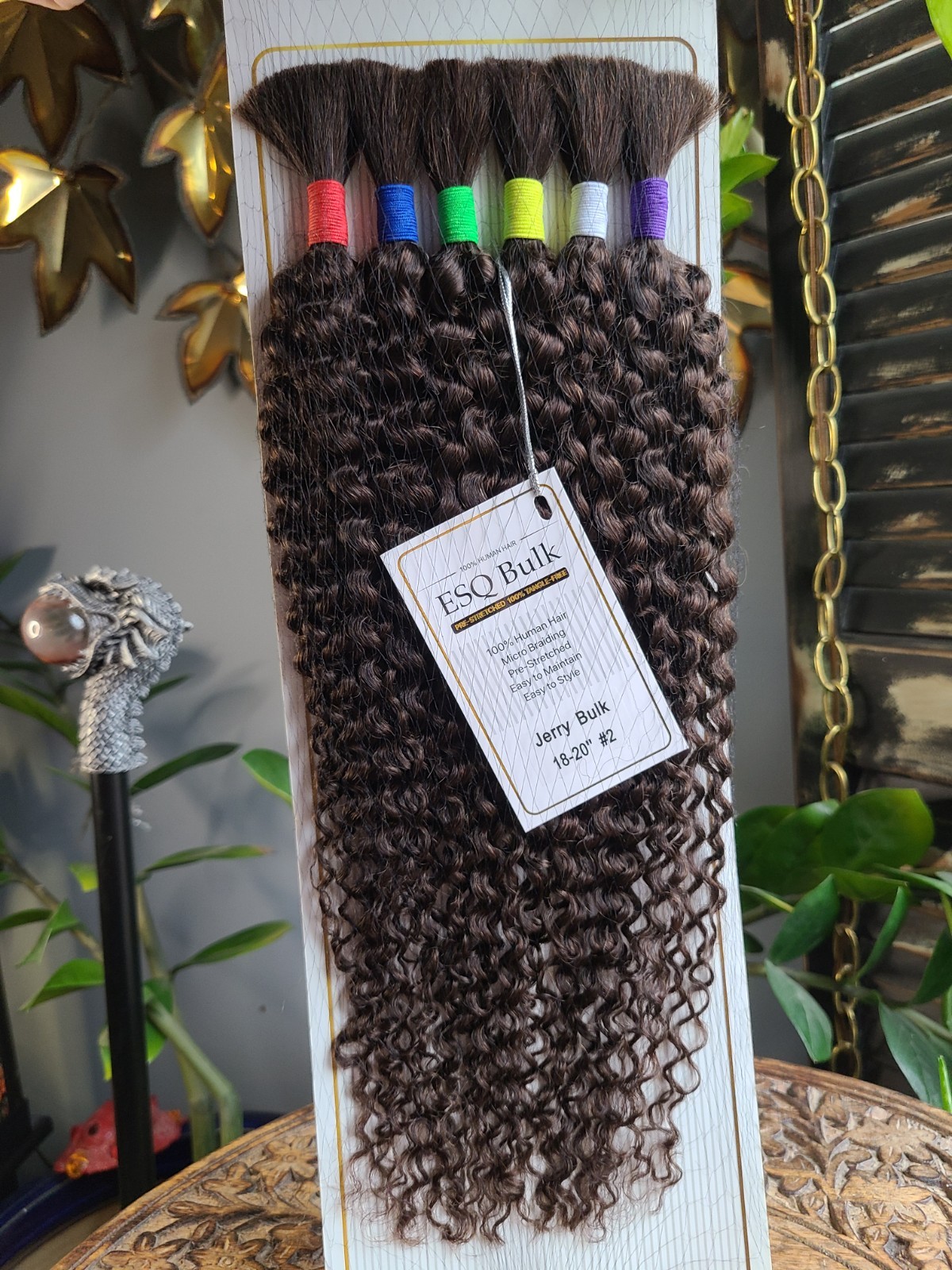 ESQ Remy 100% Human Hair Bulk Jerry Curl 18-20″ Color #2 Dark Brown Hair Trend