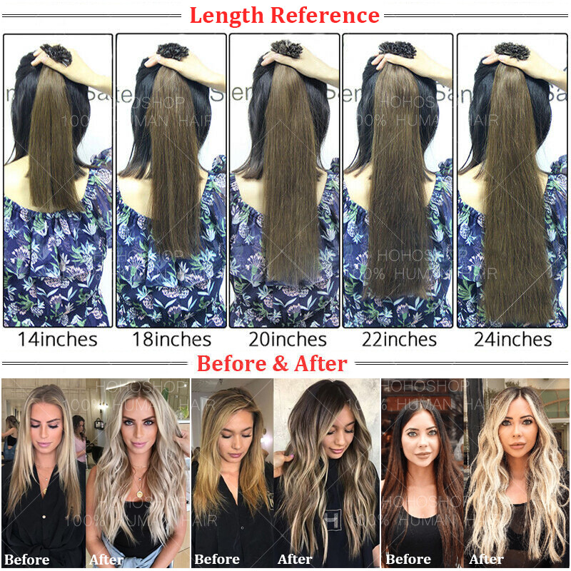200S Micro Loop Nano Ring 100% Remy Human Hair Extensions Pre Bonded Beads I-Tip