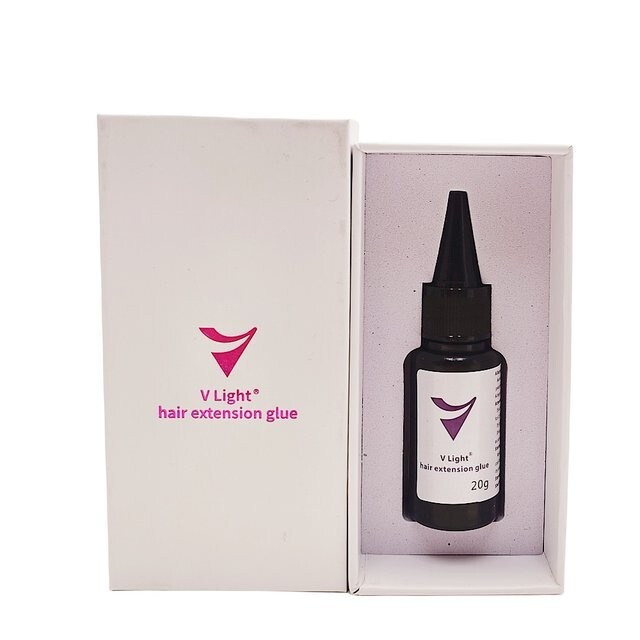 COMBO! Two V-light Hair Extensions Glues, UV light Bonding- Black & Transparent