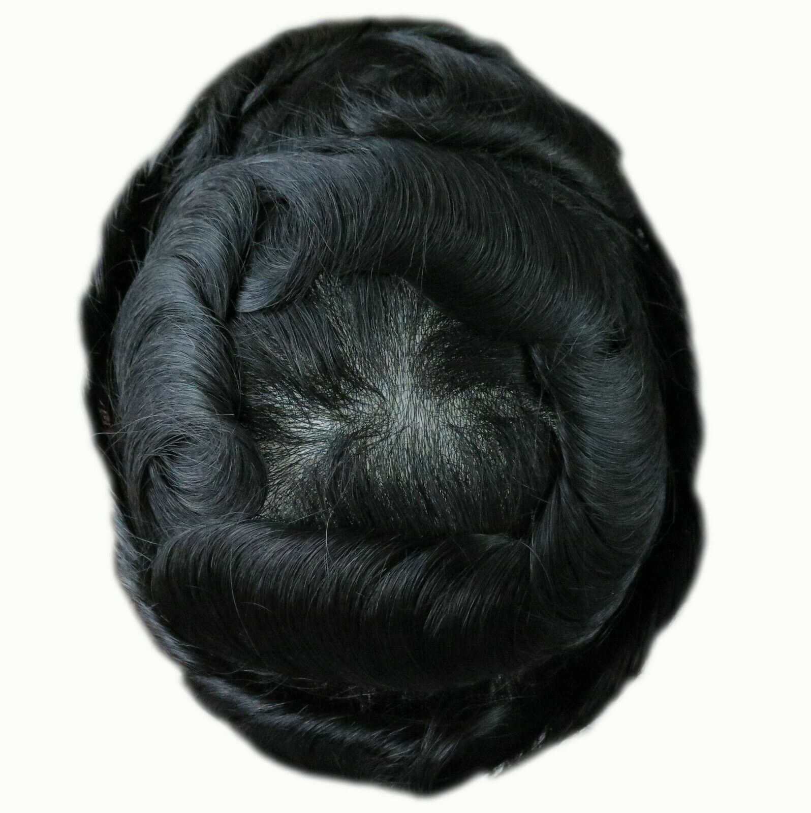 Men’s Toupee Hairpiece Human Hair Replacement Thin Skin Pu Toupee Wig V-loop
